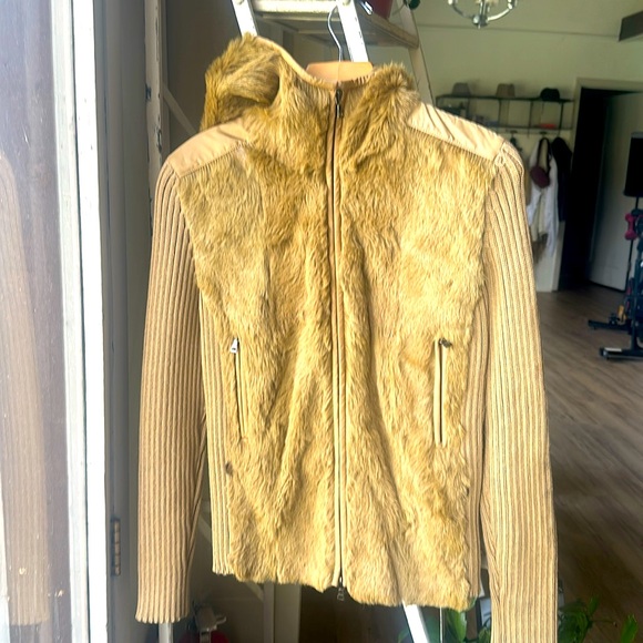 Prada fur sweater jacket
